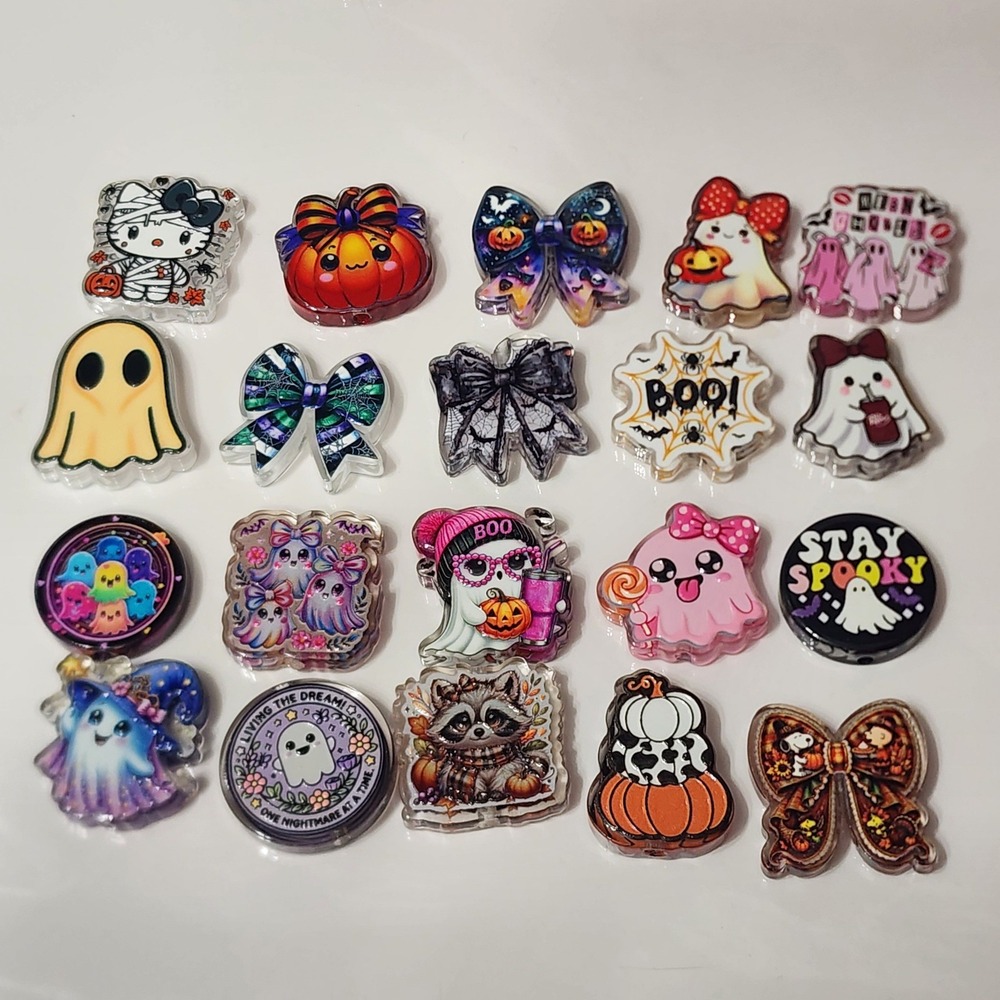 Ghost Beads Halloween Pumpkin Fall Bows Focal Beads Jewelry Making Crafts Charms